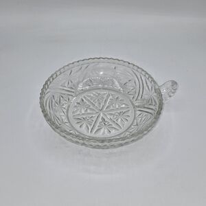 Vintage‎ Anchor Hocking Trinket Dish 6" Diameter Stars & Bars Handled